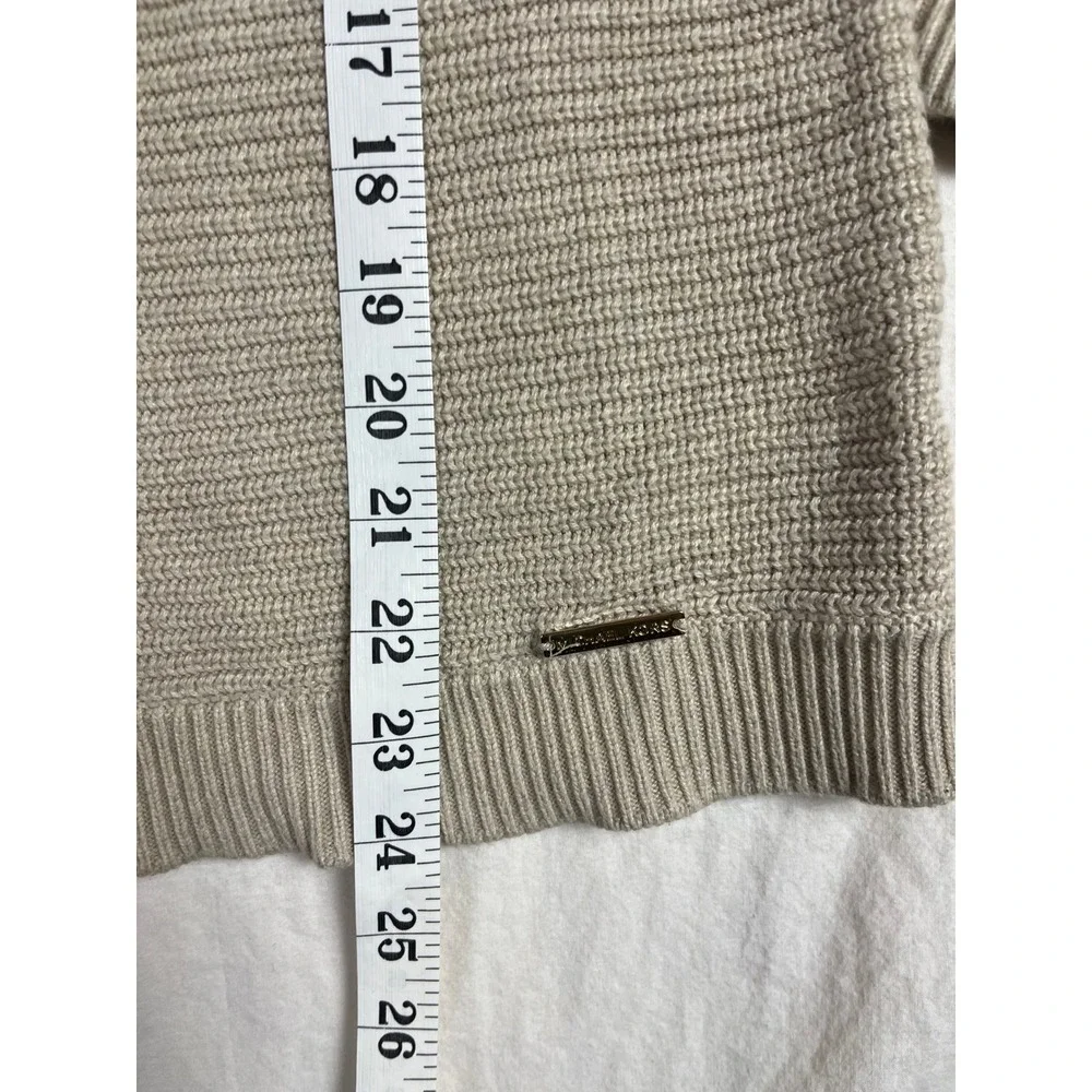 Michael Kors Womens Oatmeal‎ Beige Ribbed Turtleneck Knit Sweater Size S